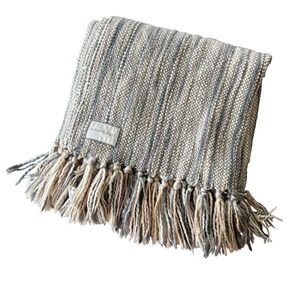 Altar'd State‎ Woven Fringe Throw Blanket 48x62 Boho Farmhouse Soft Cozy Neutral